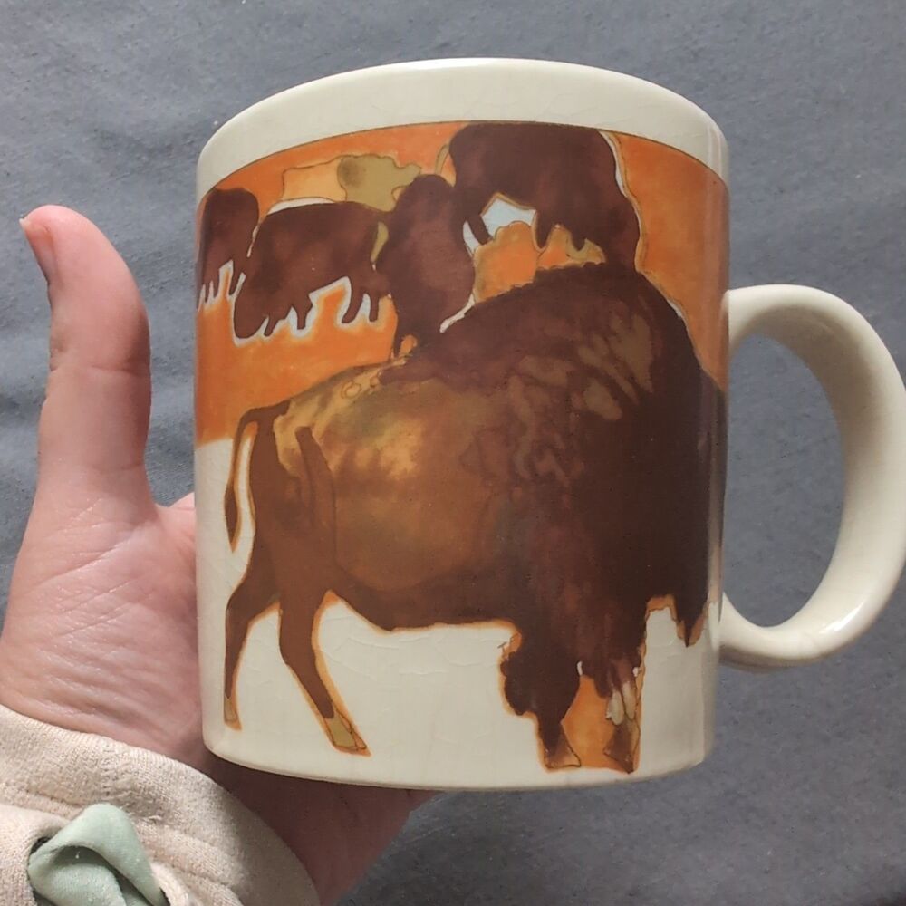 Otagiri Bison Coffee Mug Cup Japan 11 Ounce Vintage